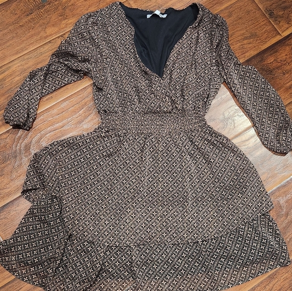 Mimi Chica Dresses & Skirts - Mimi Chica Black and Brown Patterned Dress